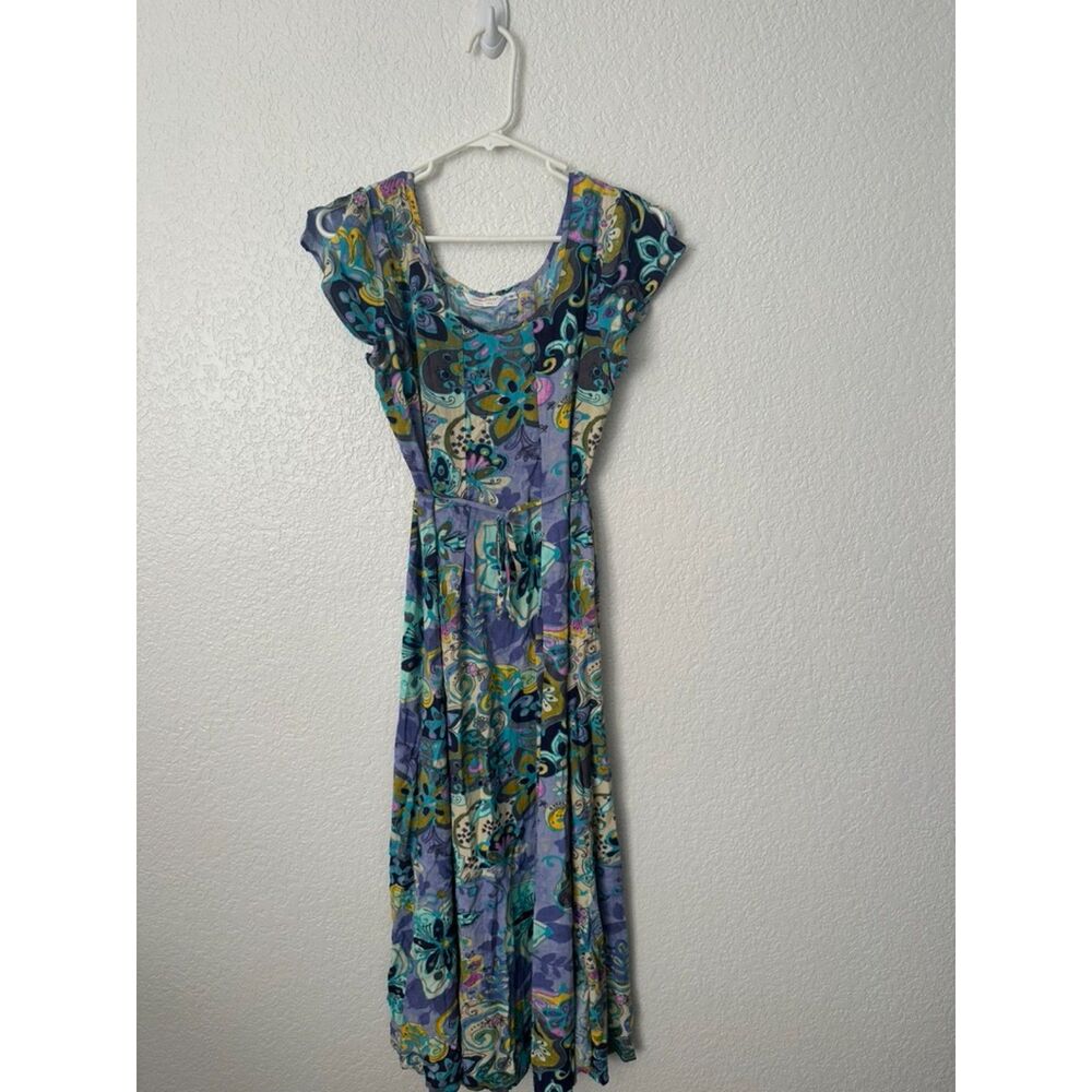 Jams World Vintage Rayon Multicolored Floral Summer Dress Size Small